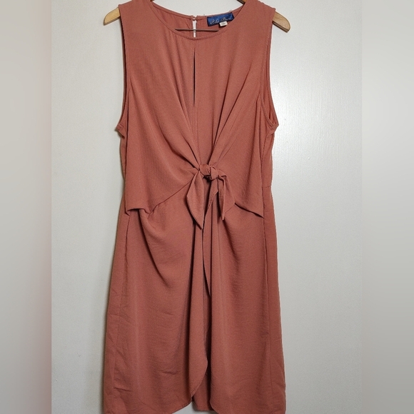 Blue Rain Dresses & Skirts - Blue Rain Elegant Midi Sleeveless Dress With Tulip Hem And Tie Waist